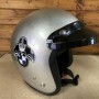 Casco moto modello Bandit Extra-Slim in Kevlar omologato Silver Metalflake BMW Classic r18 r12