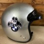 Casco moto modello Bandit Extra-Slim in Kevlar Silver Metalflake BMW Classic e 2 frontini