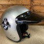 Motorcycle helmet model Bandit Extra-Slim in Kevlar approved Silver Metalflake BMW Classic r12 r18