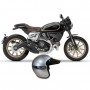 Casco moto in Kevlar omologato Silver Metalflake Ala Ducati e 2 frontini