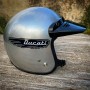 Motorcycle helmet in Kevlar approved Silver Metalflake Ala Ducati and 2 peaks