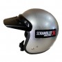Motorcycle helmet in Kevlar approved Silver Metalflake Ducati Scrambler X and 2 peaks