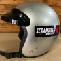 Motorcycle helmet in Kevlar approved Silver Metalflake Ducati Scrambler X and 2 peaks
