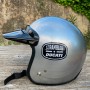 Motorcycle helmet in Kevlar approved Silver Metalflake Ducati Scrambler with 2 peaks