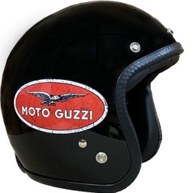Black Bandit Extra Slim model helmet with Kevlar shell in Moto Guzzi livery