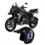 Casco modello Bandit Extra Slim in Kevlar nero con livrea Paris Dakar Gray e frontino Sonny Black r 1250 gs bmw