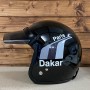 Casco modello Bandit Extra Slim in Kevlar nero con livrea Paris Dakar Gray e frontino Sonny Dark Smoke