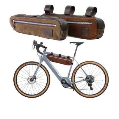 Borsa da canna telaio bici in crosta di cuoio Unitgarage