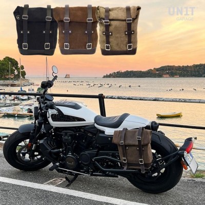 Borsa con supporto lato sinistro in crosta di cuoio Harley Davidson 1250 s Unitgarage