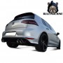 Central and final section exhaust with dual outlet silencers and four Volkswagen GOLF 7 R tailpipes