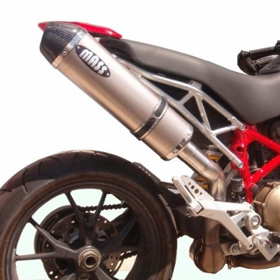 Single side exhaust in titanium or carbon Ducati Hypermotard 1100 s sp evo Massmoto