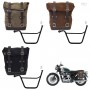Split leather bag and left support Triumph Bonneville T100 2001 2016 Unitgarage