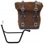 Split leather bag and right support Triumph Bonneville T100 2001 2016 Unitgarage