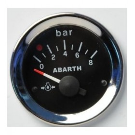 Strumento manometro pressione olio Abarth replica fondo nero 52 mm