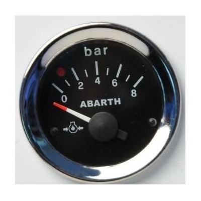 Abarth oil pressure gauge instrument replica black dial 52 mm
