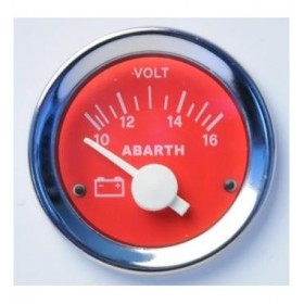 Voltmeter instrument Abarth replica black red 52 mm