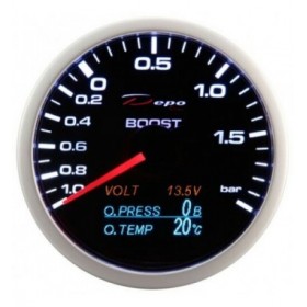 Strumento Depo pressione turbo in analogico pressione olio temperatura olio e voltmetro in digitale 60mm