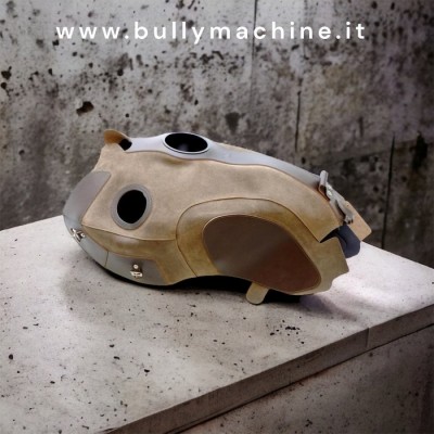 Tank cover in Mossgray split leather BMW R NineT Family Unitgarage