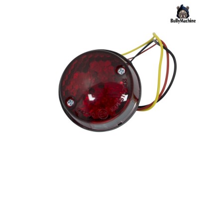 Round rear light with red lens license plate light with homologation