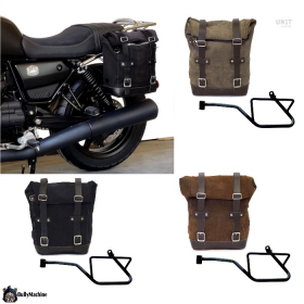 Bag in split leather with Moto Guzzi V7 850 Unitgarage left side frame