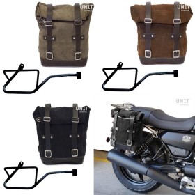 Borsa in crosta di cuoio con telaio laterale destro Moto Guzzi V7 850 Unitgarage