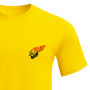 T-Shirt Scrambler mezze maniche gialla con stampa fronte retro slim fit