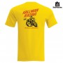 Yellow short-sleeved Scrambler T-Shirt with front and back print